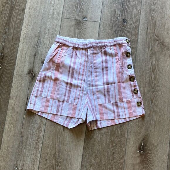 Pink & White Striped Shorts | Medium | Derek Heart - Picture 1 of 7